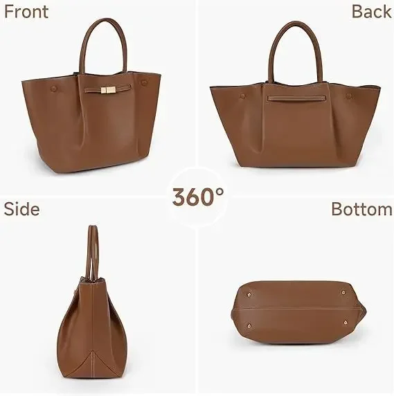 Vintage Fashion Women Shoulder Bags 2024 New Large Capacity Handbags Simple Retro Tote Bags Solid Color Brand High Quality Bags