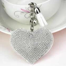 Rhinestone Heart Finger Keychain Bling Crystal Strap Pendant for Key Keychain Handbag Wallet Key Accessories Gift for Women