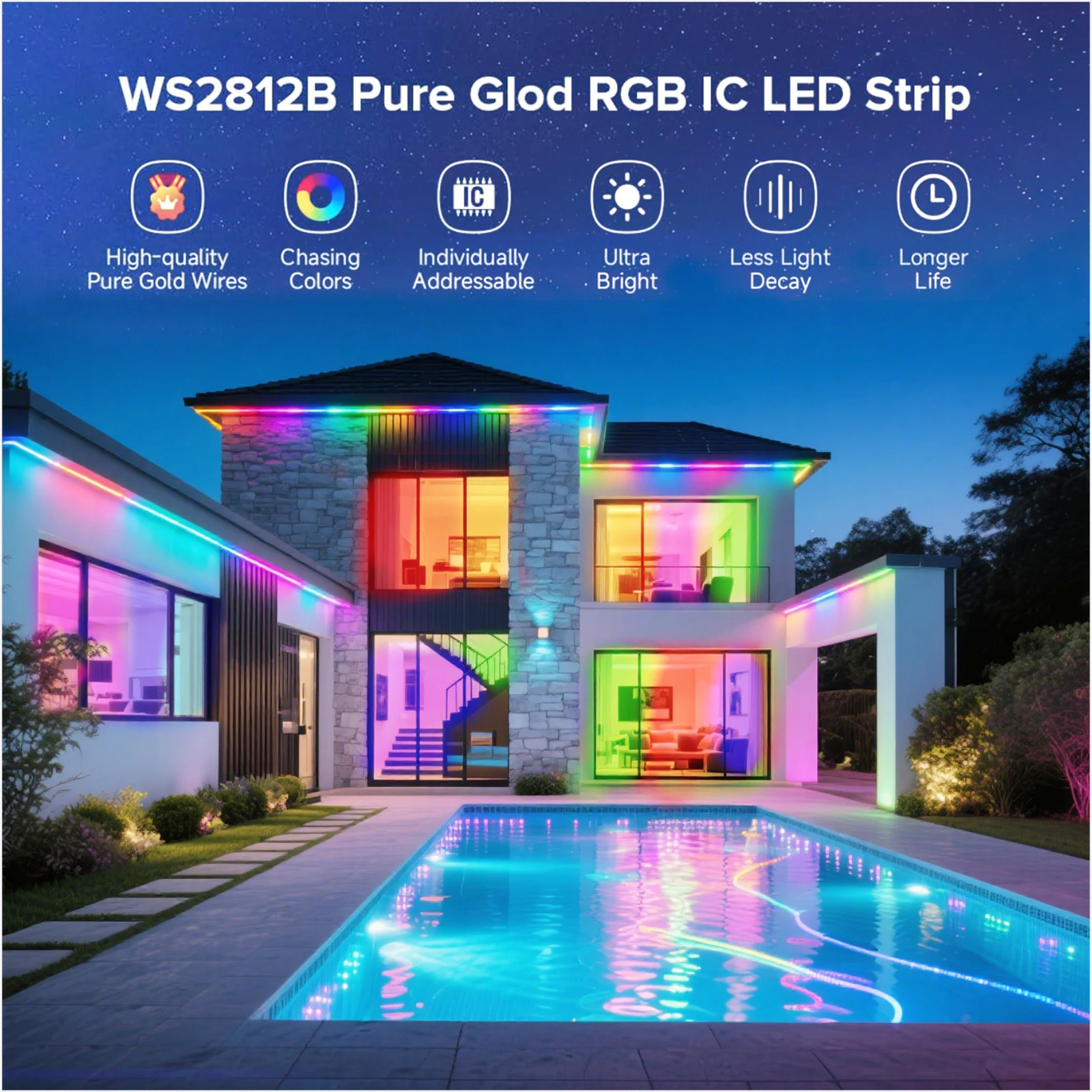 Lamp Waterproof Light Tape Chip LED 5M Digital 5050 RGB LED Strip Addressable DC 5V 3pin WS2812B IC 30 LEDs/M 60LEDs/M IP30 IP65
