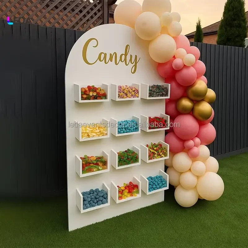 Transparent Acrylic Candy Box Removable Display Stand for Wedding Party Event Decoration LEDA Fashion Wall Mount Organizer