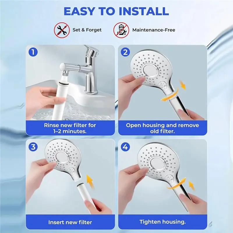 A56T-2 Pack Replacement Filter For Cobbe Handheld Shower Head, Filter Cartridge For Water Softening, Removes Chlorine