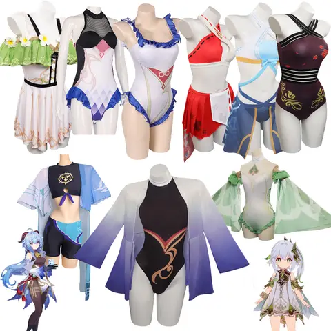 Ganyu Hutao Wanderer Nilou Yae Miko Keqing Swimsuit Cosplay Genshin Impact Costume Women Bikini Outfits Halloween Carnival Suit