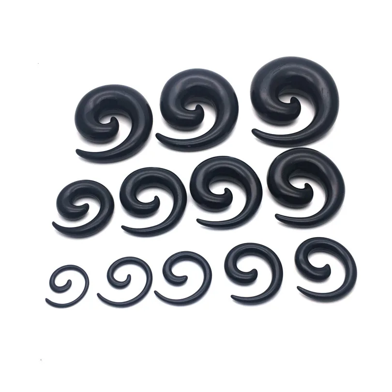 12Pcs Acrylic Spiral Ear Plug Stretching Tapers Body Jewelry Wholesale Acrylic Ear Tapers Fake Ear Expander Tunnel Set Kit