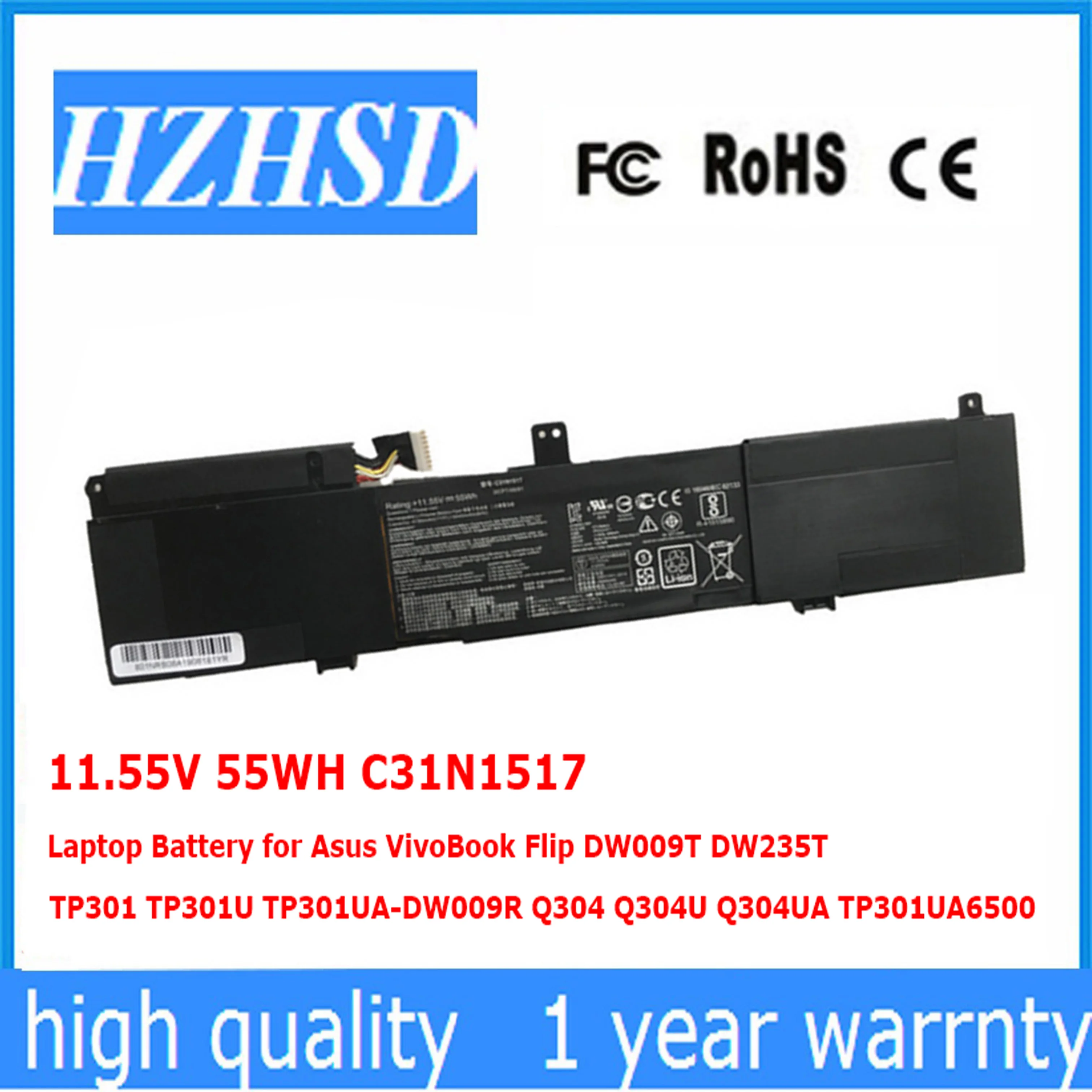 Original 11.55V 55WH C31N1517 Laptop Battery for Asus VivoBook Flip DW009T DW235T TP301U TP301UA-DW009R Q304U Q304UA TP301UA65