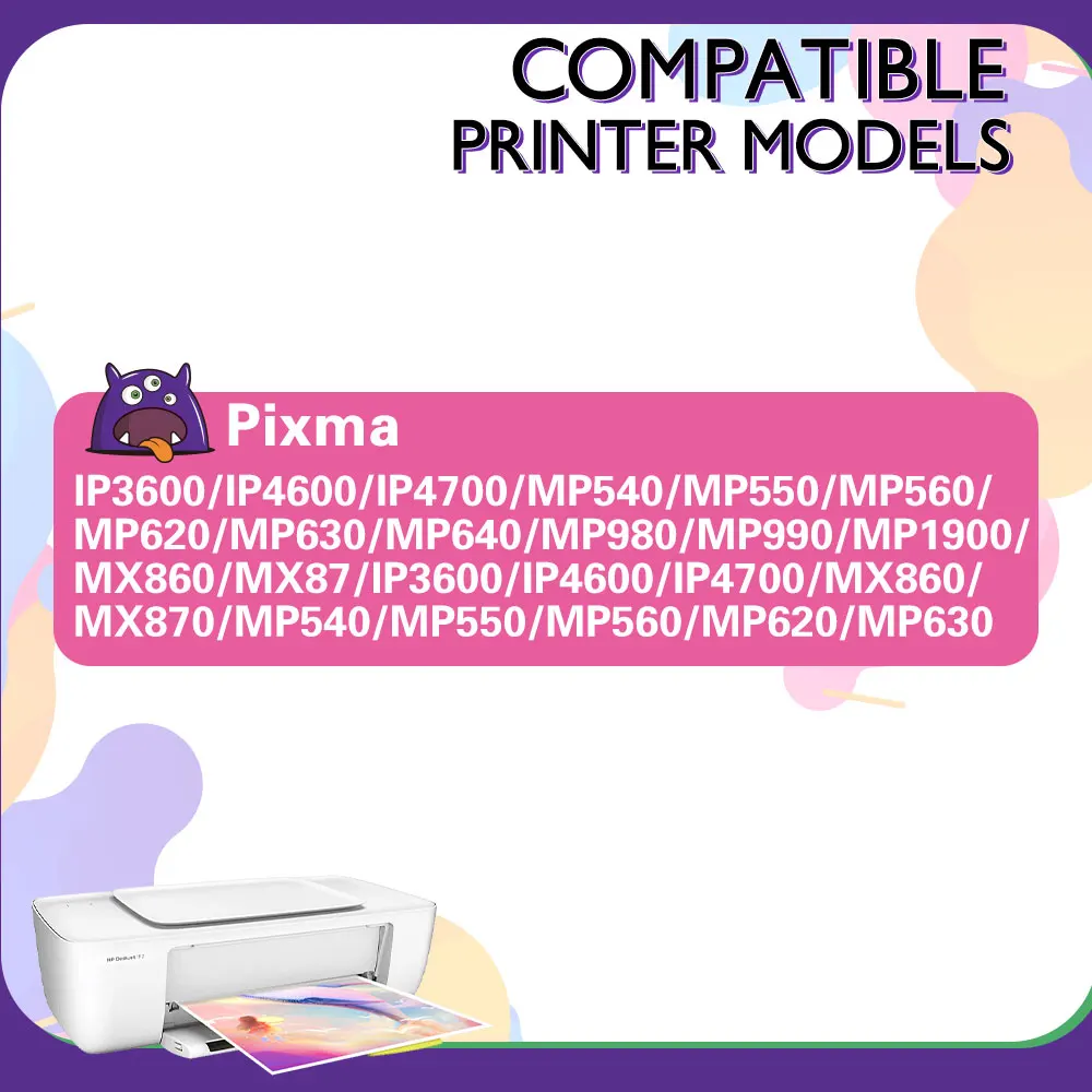 Full Ink Cartridge PGI 520 CLI 521 XL for Canon Pixma MP540 MP550 MP560 MP620 MP630 MP640 MP980 MP990 MX860 MX870 IP3600 Printer