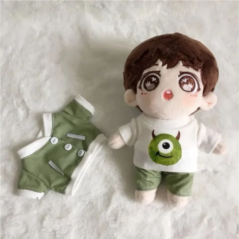 15cm 20cm süße grüne kleine Monster Set Baby kleidung Stern puppe geeignete Puppen kleidung