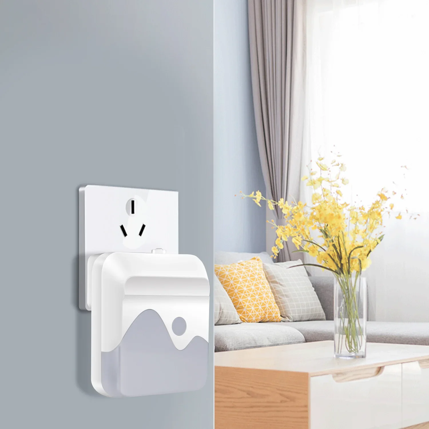 Xiaomi-Lámpara de noche con Sensor de movimiento, luces de pared regulables, enchufe europeo, británico y estadounidense, para dormitorio, pasillo,