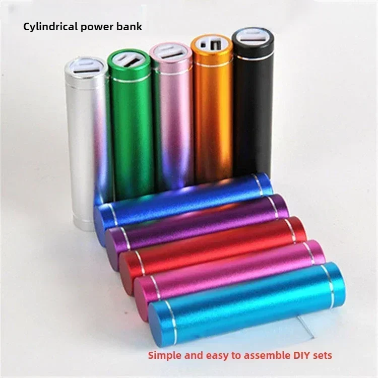 واحد سبائك الألومنيوم أسطواني لتقوم بها بنفسك لحام خالية موبايل إمدادات الطاقة التعشيش 18650 بطارية حالة بنك طاقة صغير قذيفة