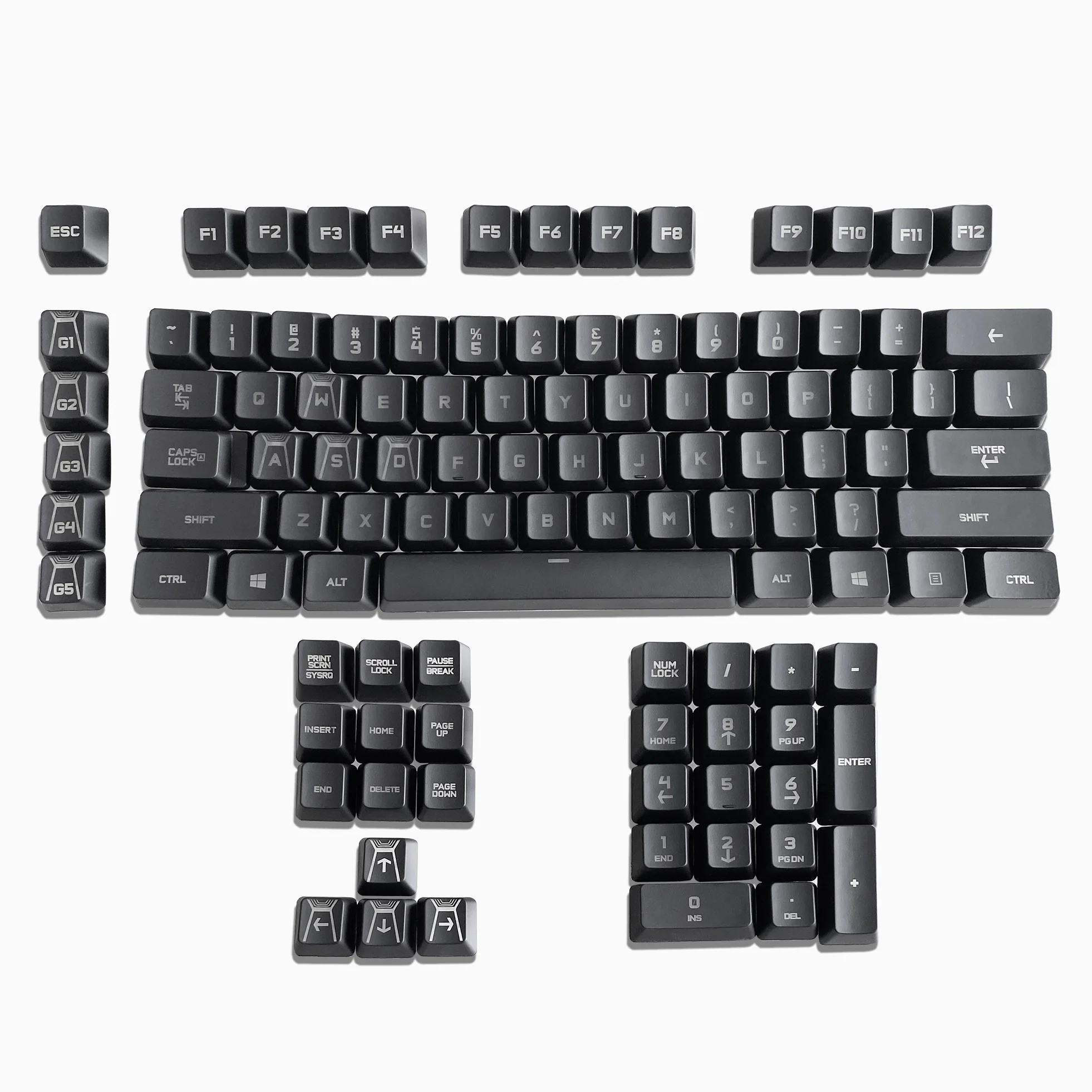 A Full Set G910 Black Keycaps Replacement for Romer-G Switch Logit G910 Mechanical Keyboard WASD/Arrow Keys/CTRL/Space Bar