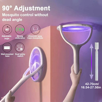 6 in 1 Electric Fly Swatter Multifunctional Mosquito Killer Lamp USB Charging Angle Adjustable Telescopic Mosquitoes Killer