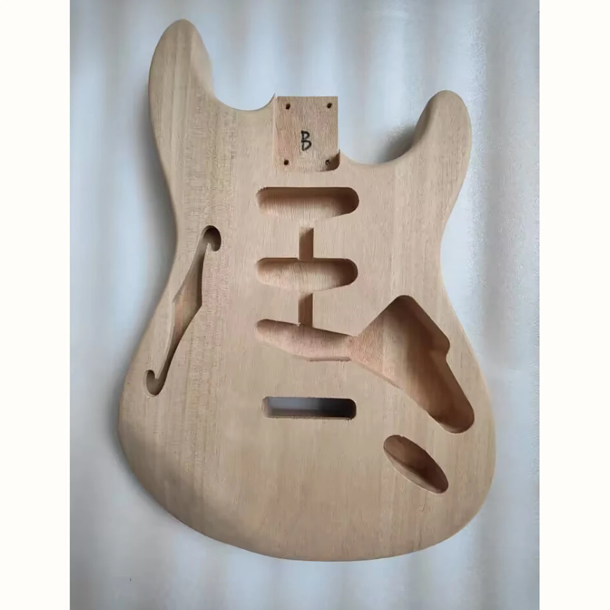 F Hole SSS Guitar Body Unfinished Assembly, Mahogany Wood, 5.6cm Heel,DIY Replacement Part, TL Guitar Body , High Quality