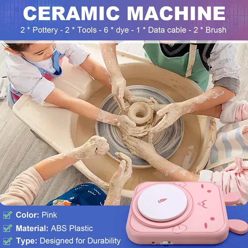 Pottery Wheel Set For Children Aged 9-12-Creative Arts And Crafts, Including Clay And Tools.