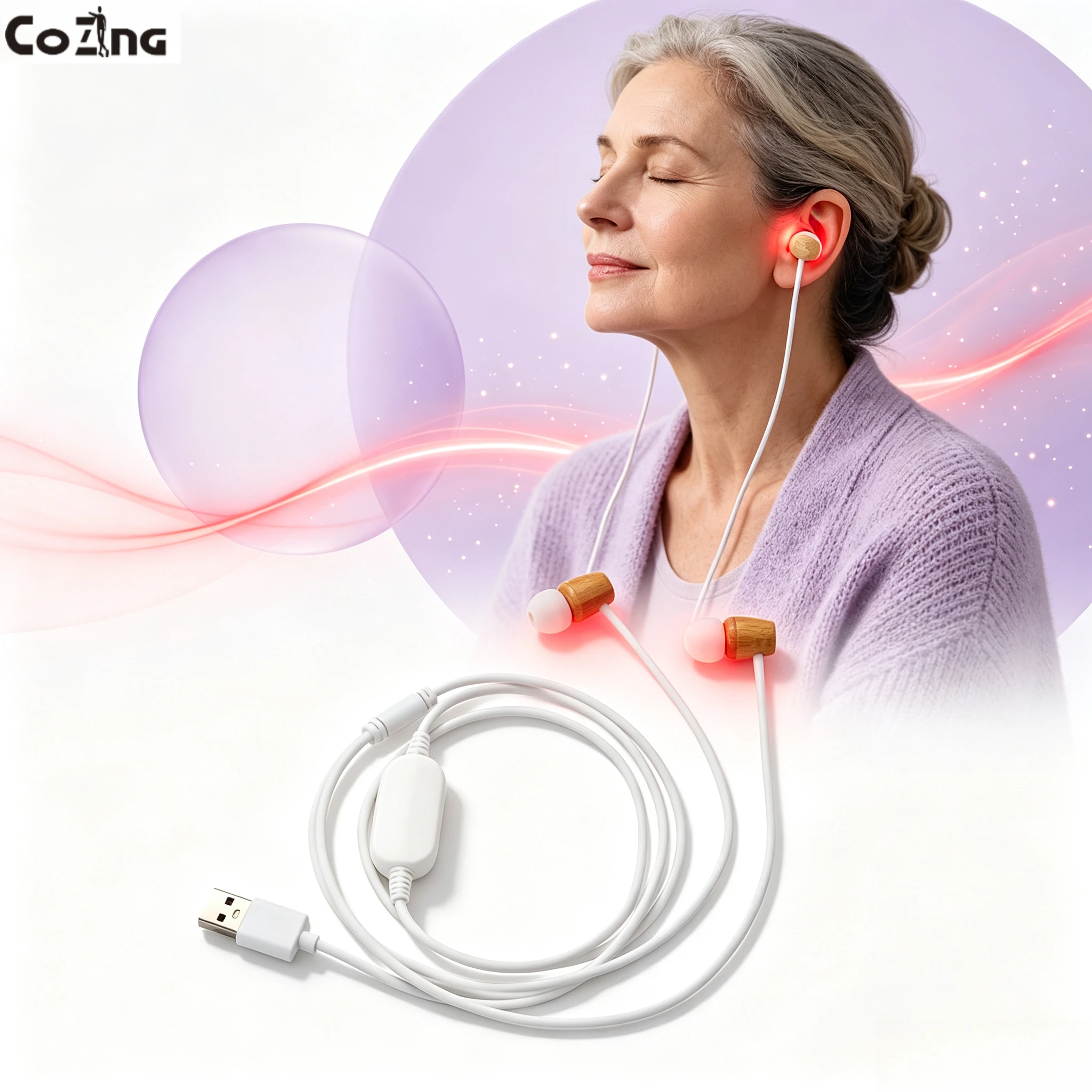 Non-Invasive 650nm Laser Ear Therapy Tool, Relieves Tinnitus, Otitis Media, Hypertension, and Promotes Sleep