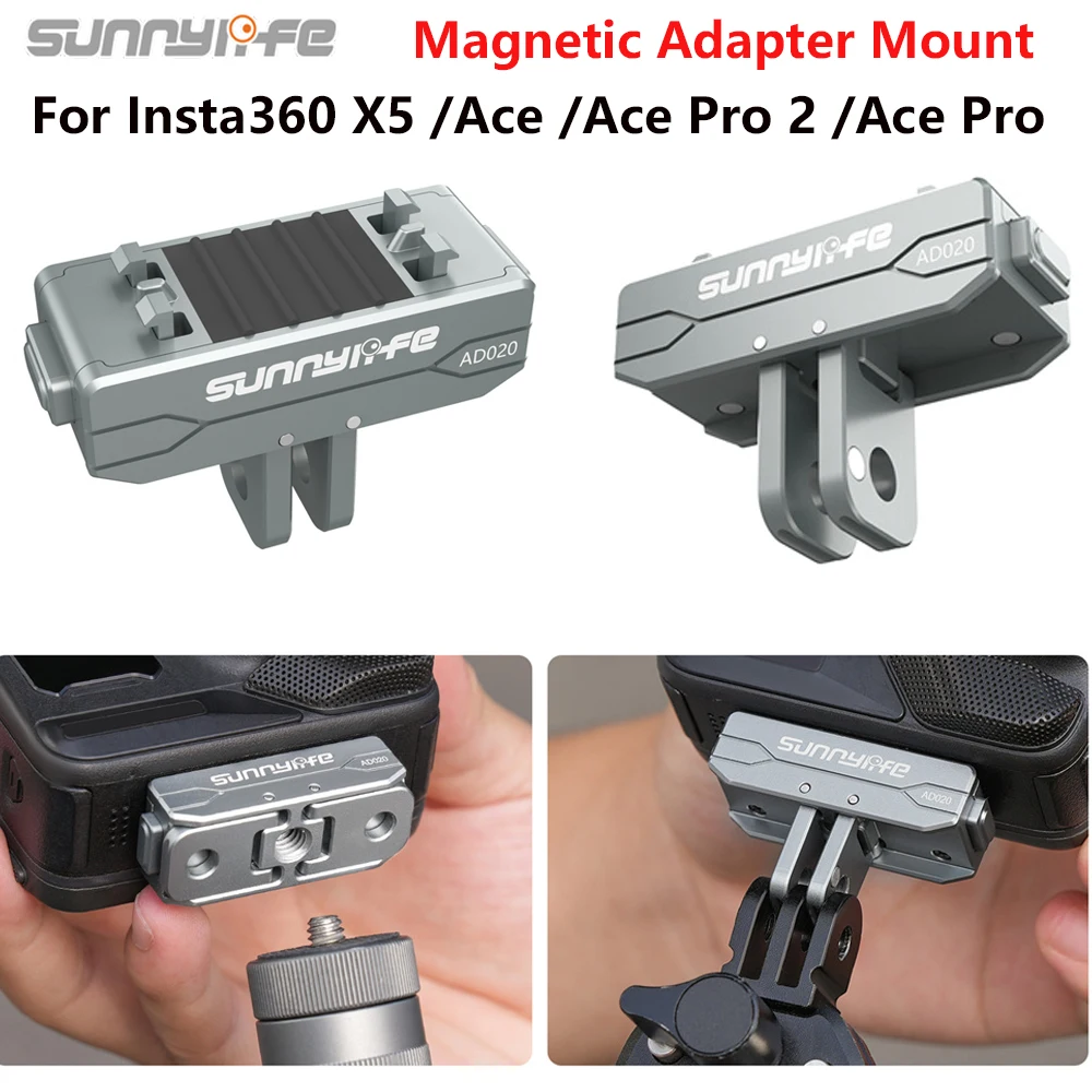

Sunnylife For Insta360 X5 / Ace / Ace Pro 2 / Ace Pro Quick Release Magnetic Adapter Base Mount Magnetic Adapter Mount Bracket