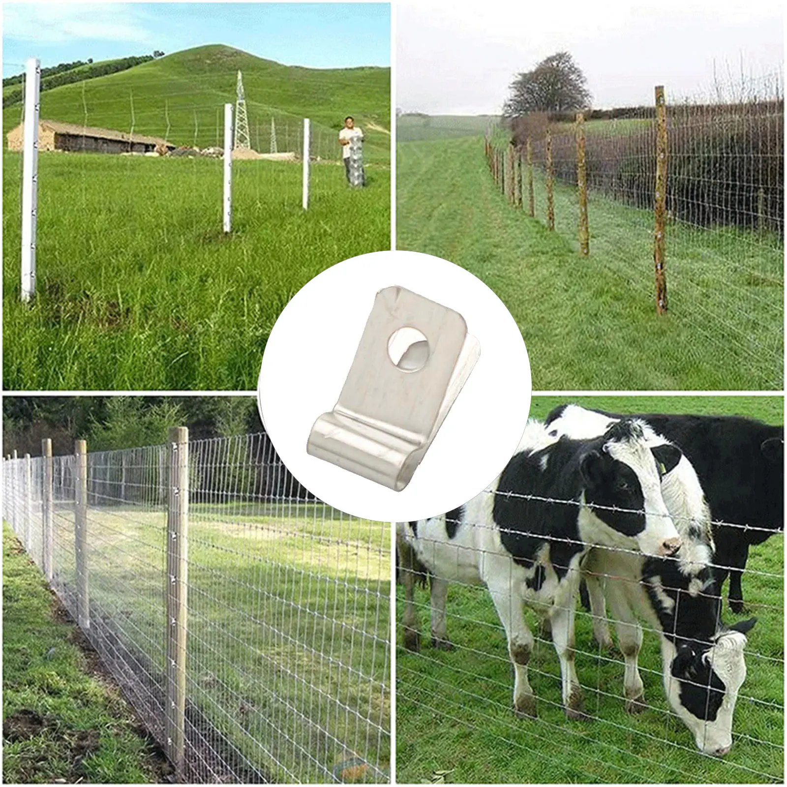 Fence Clips Aluminum 100/200PCS with Screws for Strong Wire Mesh Fastening on Agricultural and Livestock Fences