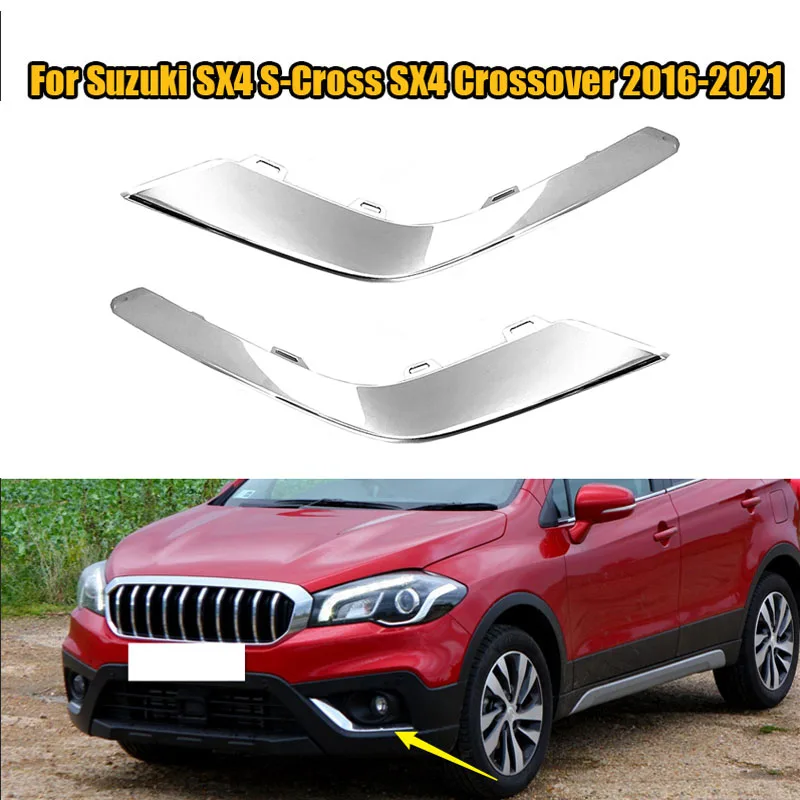 

7175174R10-0PG 7176174R10-0PG Car Front Fog Light Lamp Chrome Trim Cover Garnish For Suzuki SX4 S-Cross SX4 Crossover 2016-2021