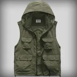 2024 New Men's Professional Multi-Tasche Portable Waterproof  Adjustable  Fishing Working Photography Hooded  Waistcoat