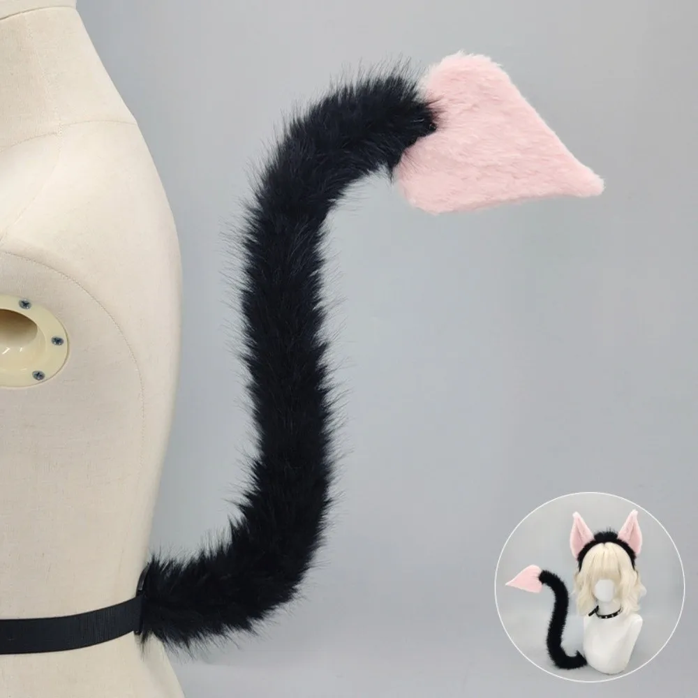 Creative Bentable Halloween Costume Cosplay Props Furry DIY Cat Ears with Belt 3D Devil's Sweetheart Tail Performance Property