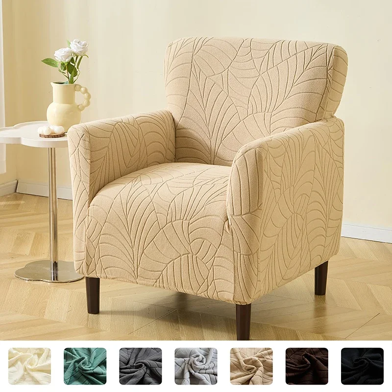 

Jacquard Chair Covers Stretch Club Tub Armchair Cover Relax Single Home Chairs Slipcovers for Living Room Hotel Bar Counter