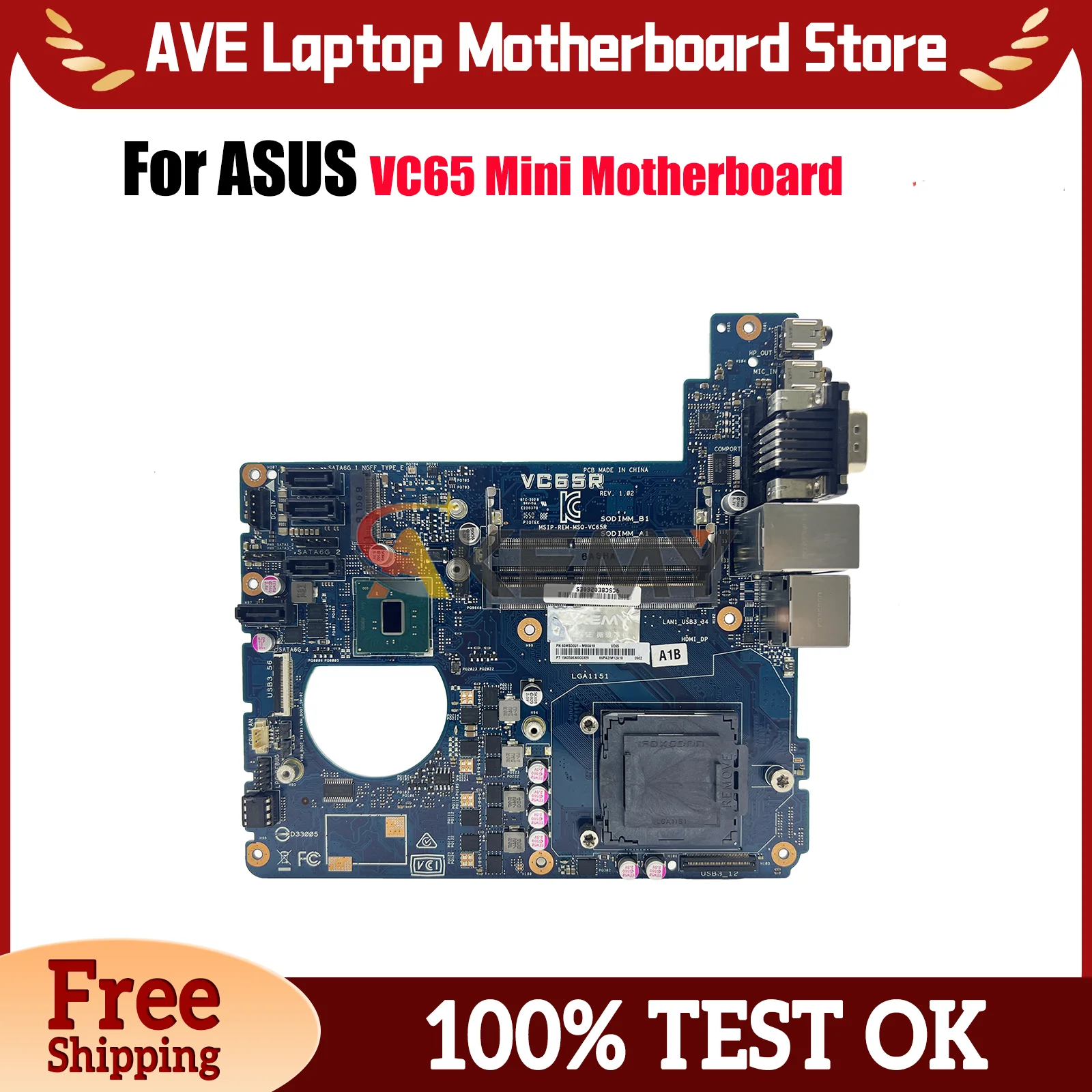 

VC65 Laptop Motherboard For ASUS VivoMini VC65 Notebook Mainboard This item is in stock 100% tests OK fast shipping High quality