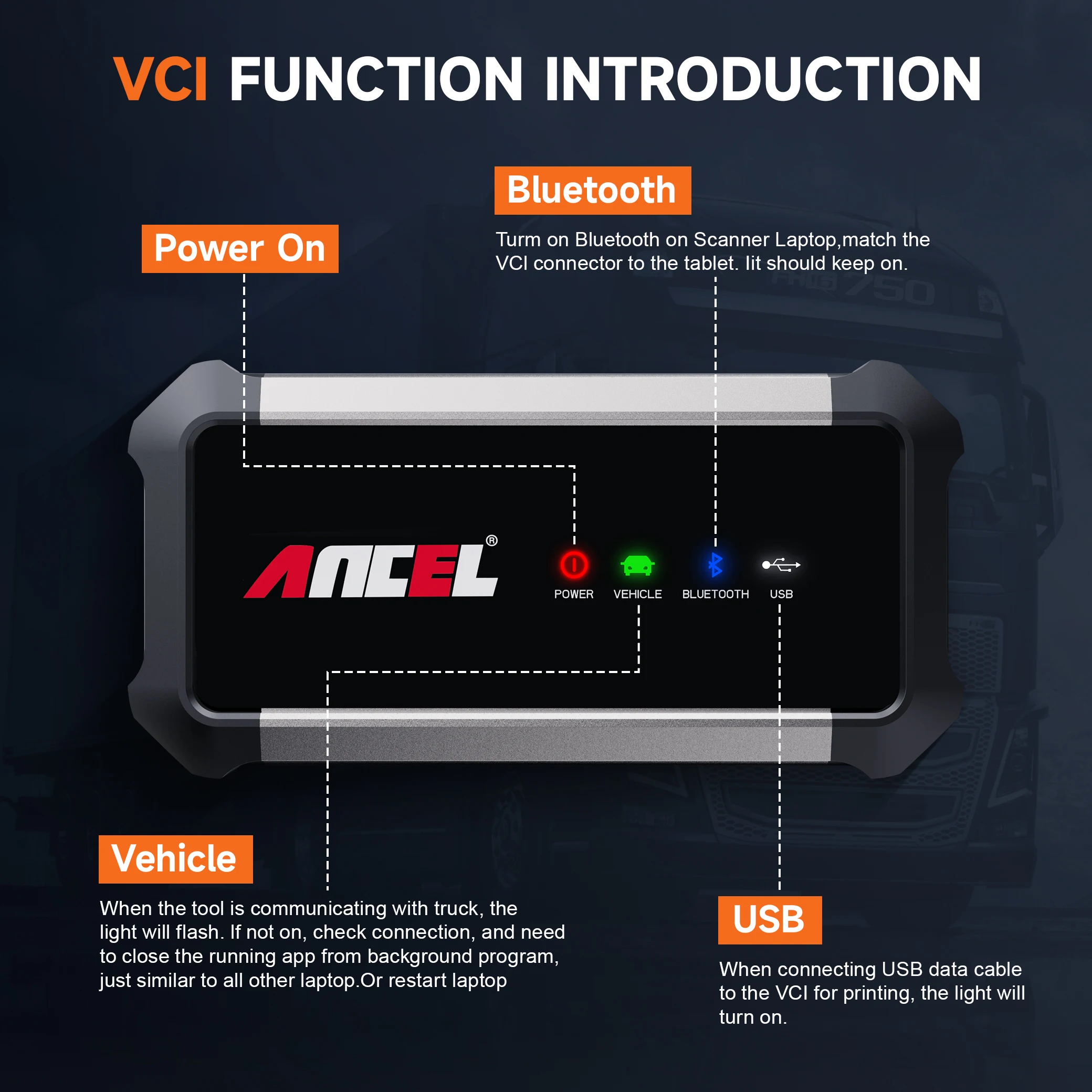 X7HD Direct Purchase All System Scanner Tool 12V 24V ANCEL X7 HD OBD2 Heavy Duty Truck Diagnostic Tools for Machinery Deasl