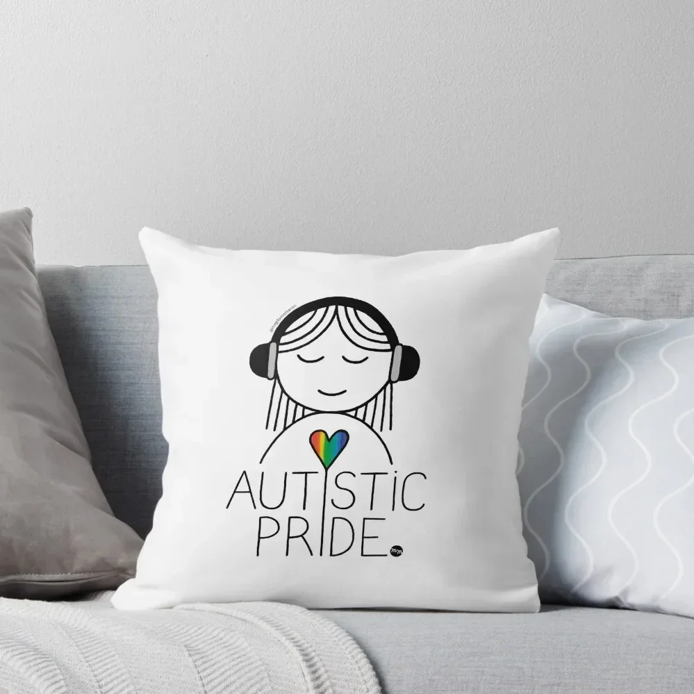 

AUTISTIC PRIDE - black liner version Throw Pillow Decorative pillowcase pillows decor home pillow