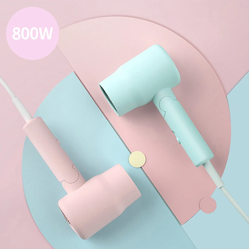 Secador de cabelo dobrável compacto do punho do secador 800w do cabelo do curso mini com 3 ajustes do calor, 2 velocidade, secador de secagem silencioso do cabelo