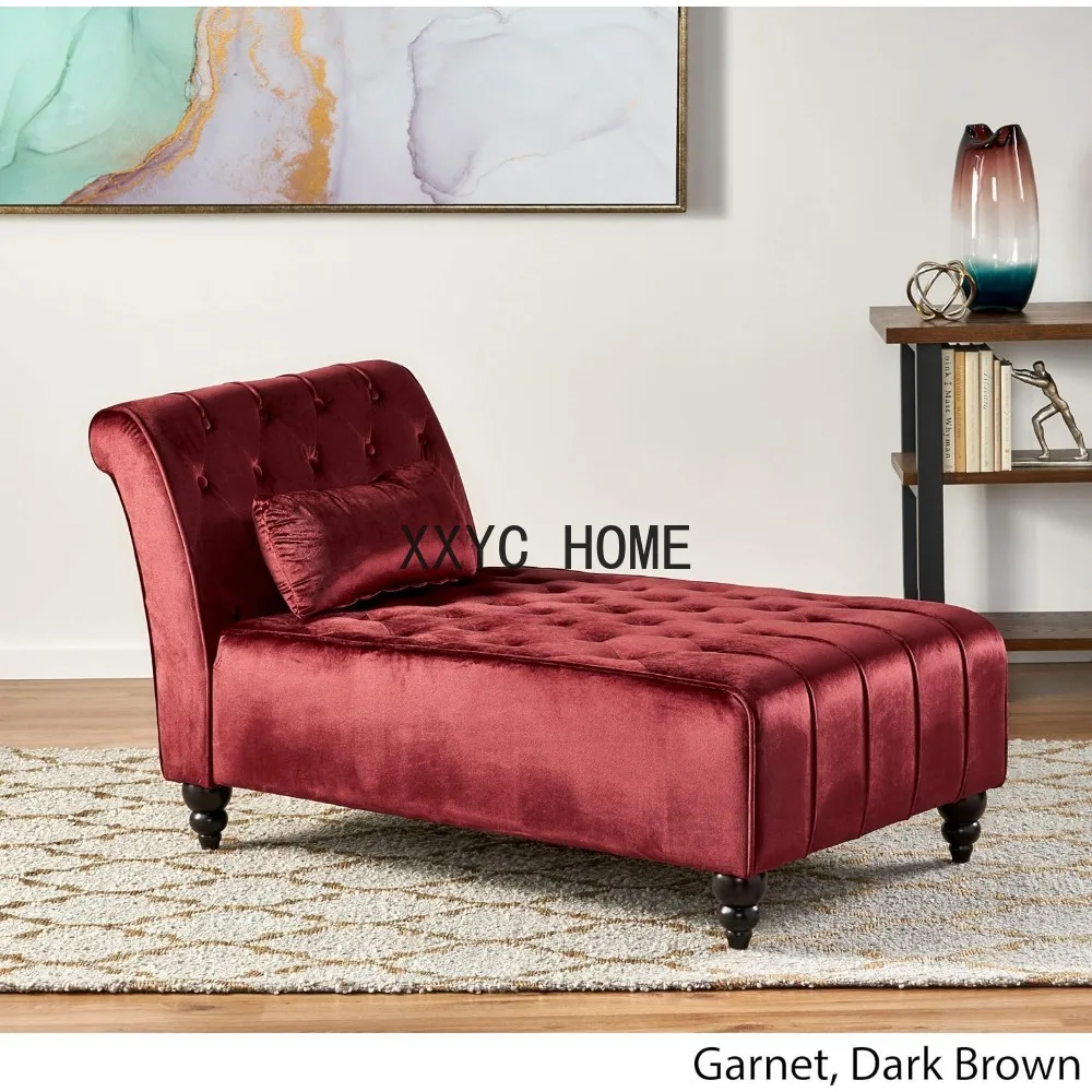 Chaise Lounge Chair, Garnet, Velvet Chaise Lounge Chair