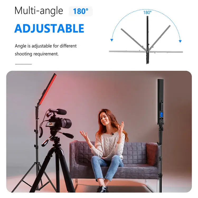 CYKE Video Studio Light Photography Handheld RGB LED Light Stick with Tripod for Live Streaming