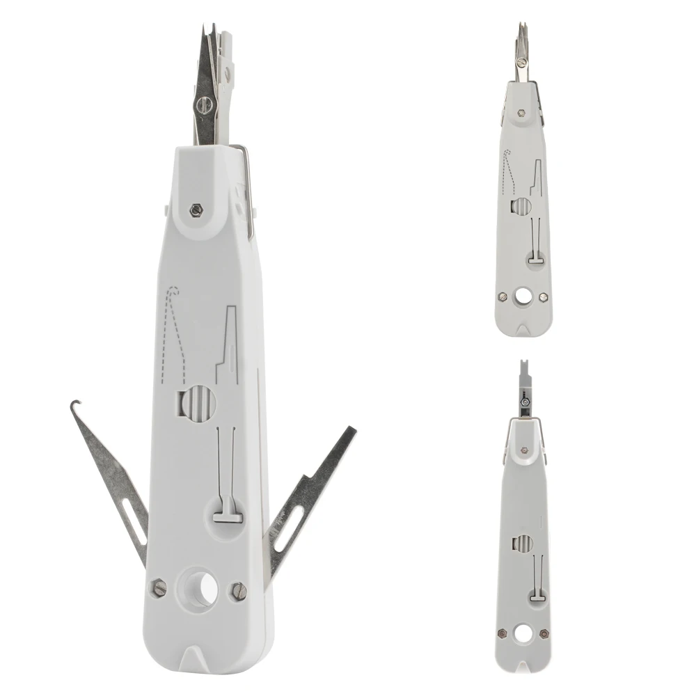 Multi-Functional Krone 110 Punch Down Tool with Wire Cutter Puller Hook for Network Telephone IDC Module