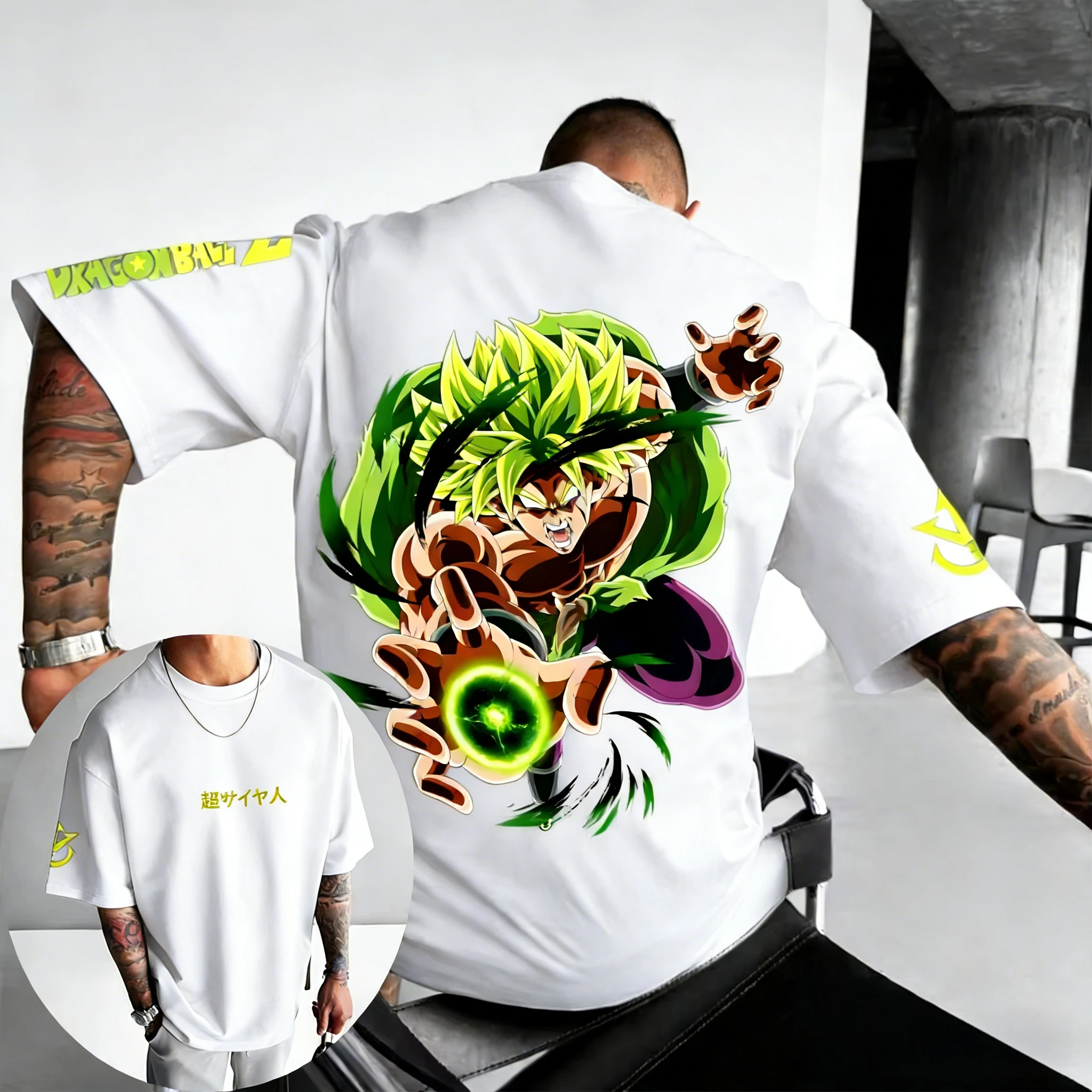 

Футболка унисекс из чистого хлопка Dragon Ball, новинка 2026 года, с принтом аниме Брили, свободная повседневная футболка в стиле Харадзюку, с коротким рукавом, для родителей и детей