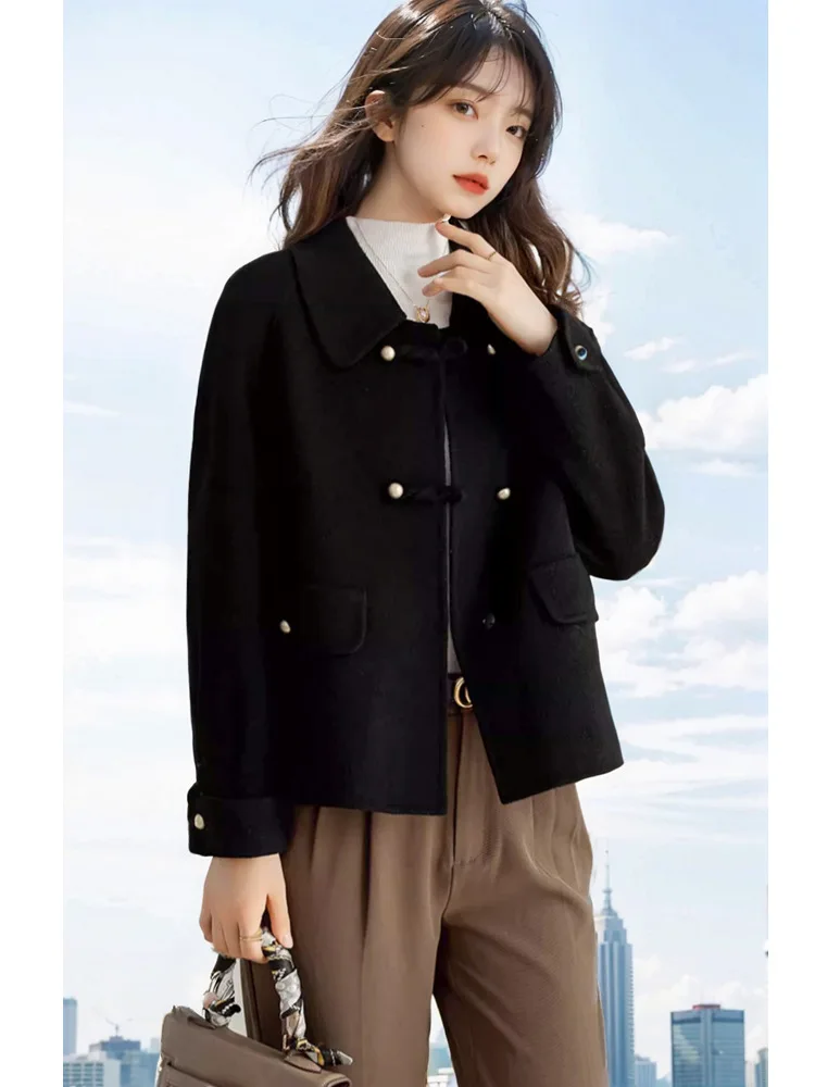 

Double-sided cashmere coat women's anti-season cape double-sided short short short man shows high temperament wool coat