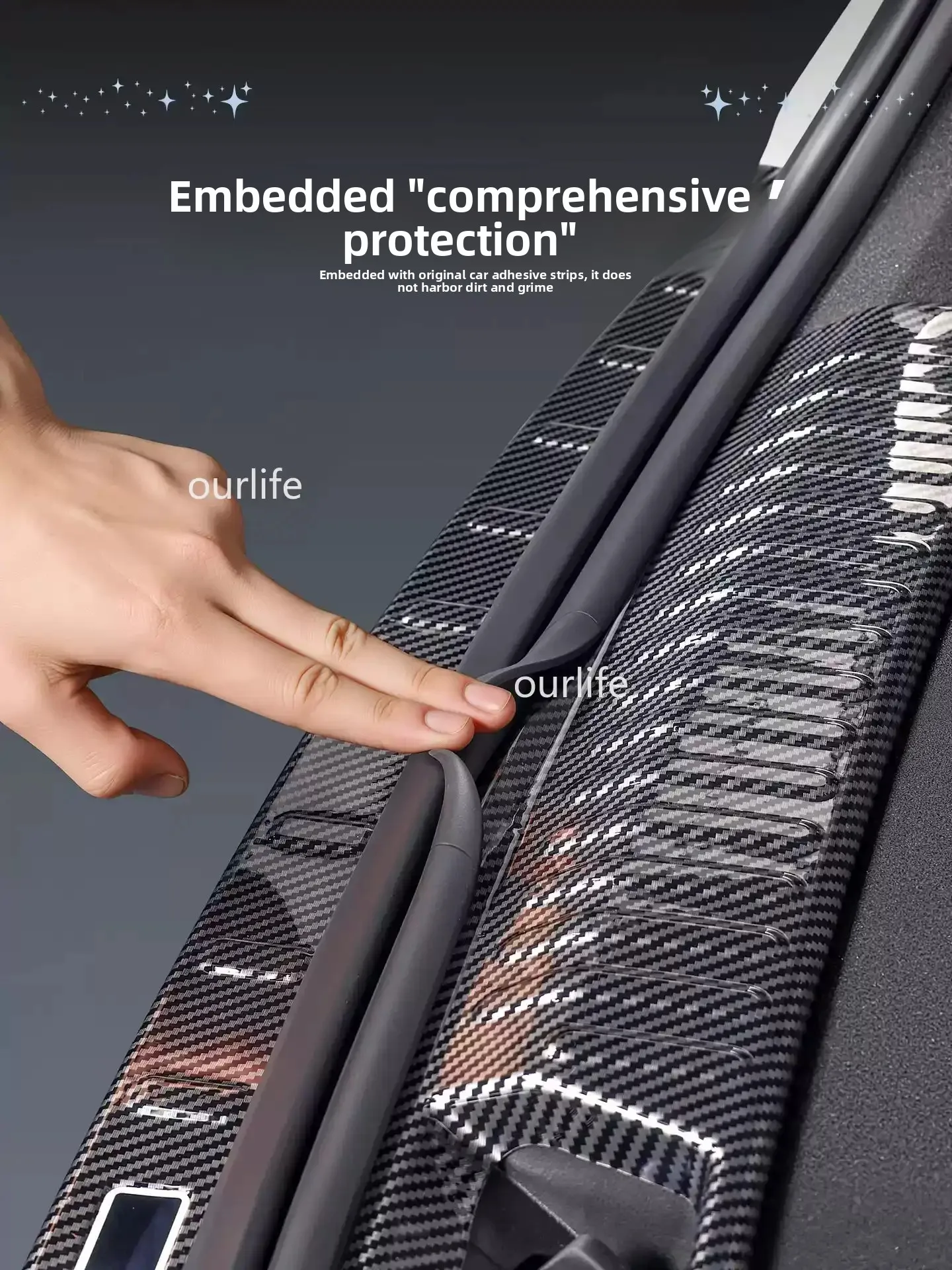 For Esteo Exlantix ET8 Exeed ET8 2026 2027 Car Styling Trunk ABS Carbon fiber Threshold Strip Tailgate Anti Kick Accessories