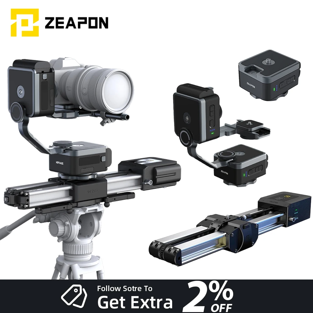 ZEAPON Micro 2 Plus Motorized Slider Kit With Pan Head PS-E1 PD-E1 50kg Max Loaded Horizontal Double Axis Linkage