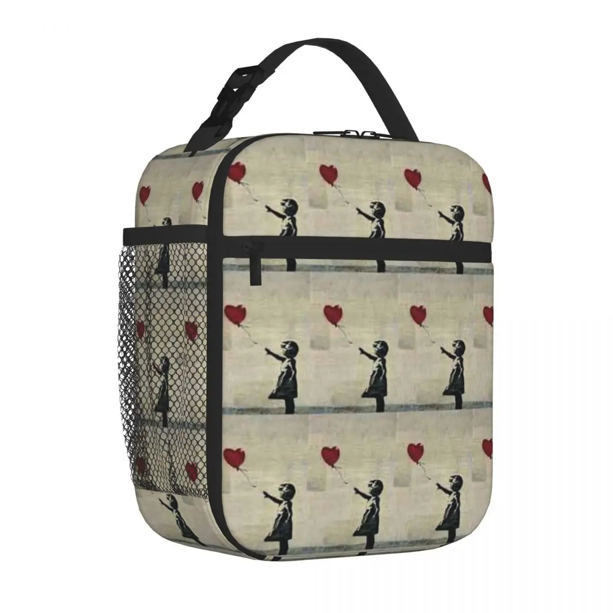 Bestselling Banksy S Girl With A Red Balloon III Abstract Carry Lunch Bag Balanced Diet Pack Lunch Box Bag
