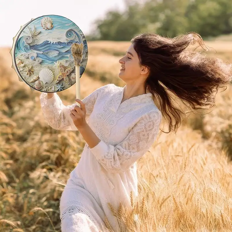 

Shamanic Drums Sea Wave Shell Music Drum Adult Drum Percussion Instrument For Music Meditation Rituals Drumstick Included