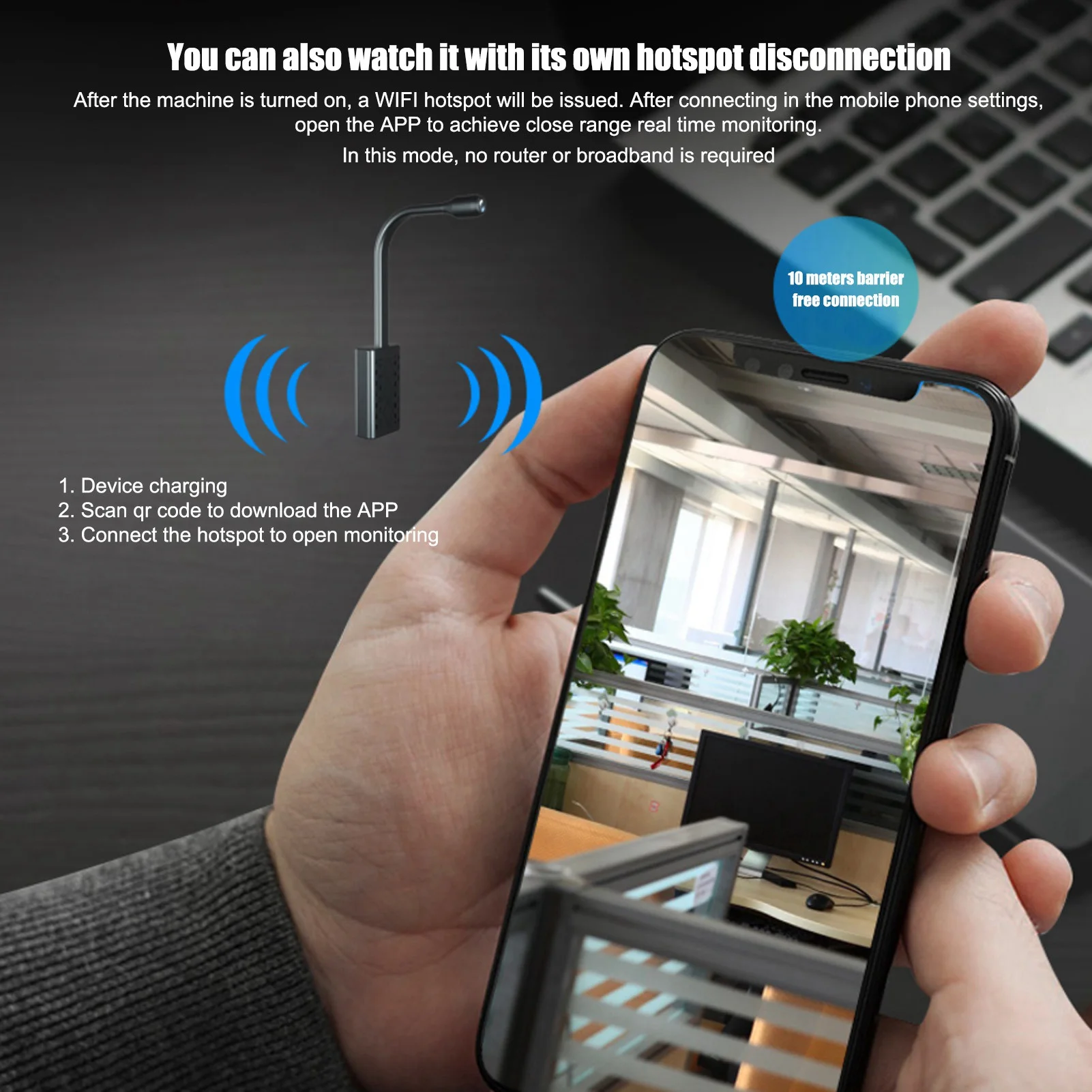 Mini WiFi Camera 1080P Full HD Wireless Security Smart Camera with Cell Phone App Motion Detection for Home Car Indoor Outdoor