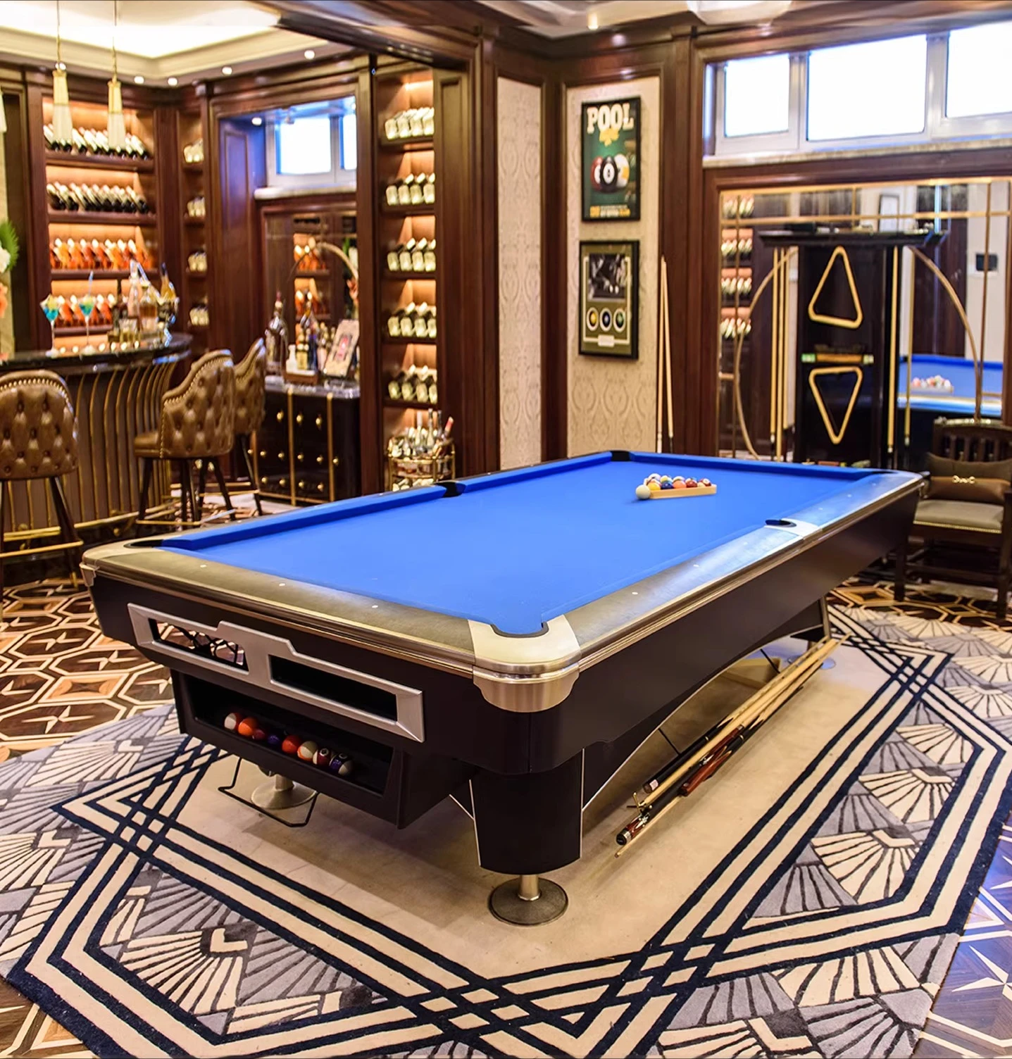 

Бильярдный стол, стандартный бытовой, американский черный 8, коммерческий стол с девятью шариками для помещений, футляр для бильярда «два в одном» для настольного тенниса