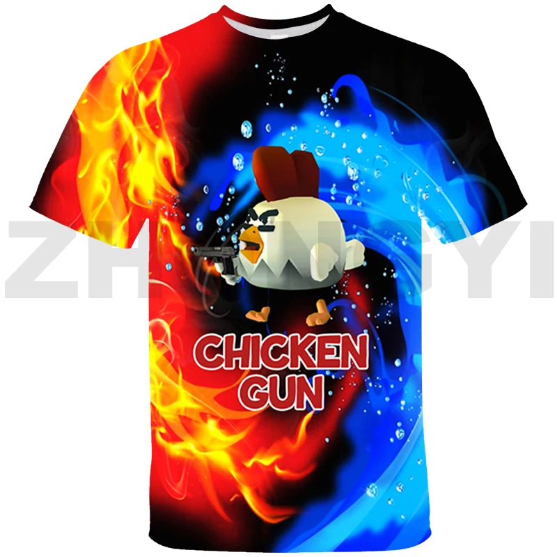 Hot Game Chicken Gun 3D T Shirt Men Children Harajuku Cartoon Chicken Gun Graphic T Shirts Women Fashion Oversized T Shirt Tees