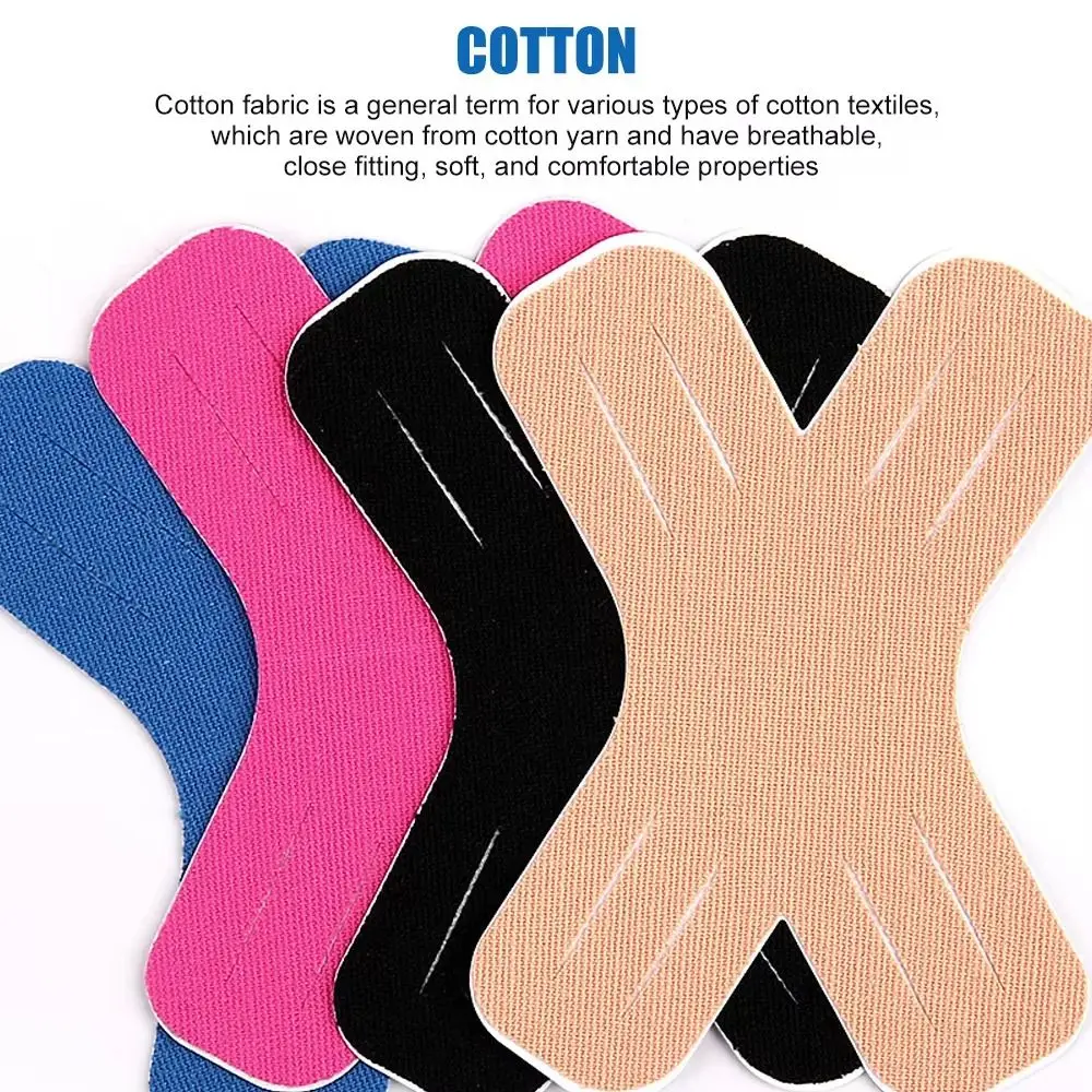 10Pcs/Set Waterproof Gym Kinesiology Tape Breathable Precut X-Type Muscle Tape Relieve Muscle Soreness