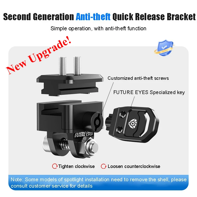 Future Eyes F150 Motorcycle Led Spotlight 6000 LM Electric Vehicle Auxiliary Road High and Low Light Tangent Light Flashing Lens