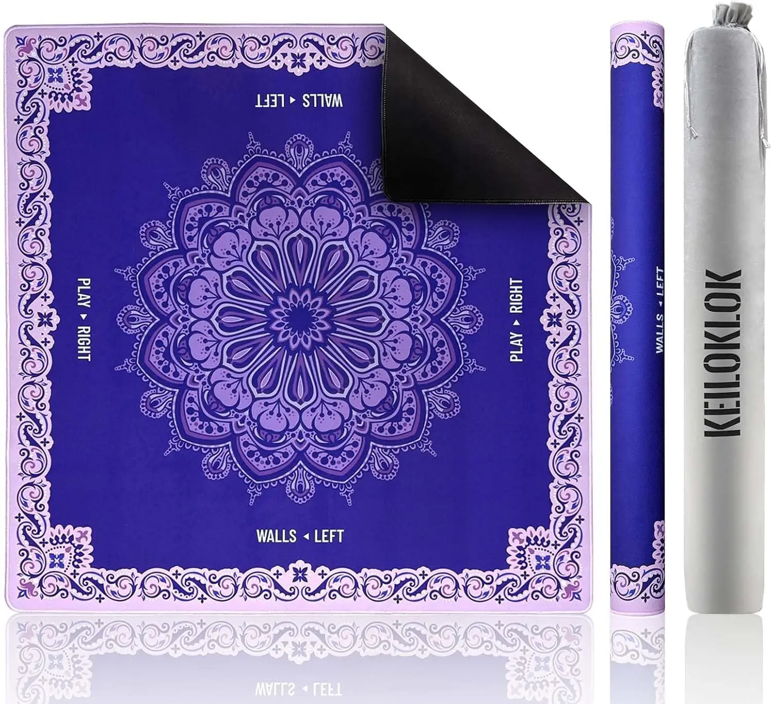 

32.4x32.4 Inch Mahjong Mat, Non-Slip Rubber Base, Noise Reduction, Rolled No Creases - Lavender Purple