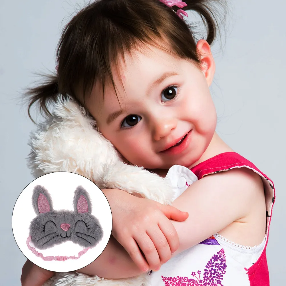 1Pcs Rabbit Design Sleep Eye Mask Soft Lightweight Washable Elastic Band for Women Men Travel Home Hotel Nap Light Blocking