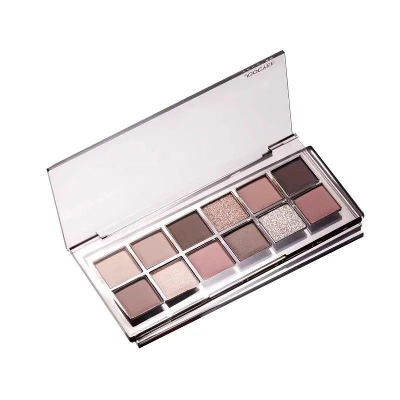 JOOCYEE 12색 아이섀도우 팔레트 라이트 메이크업 팔레트 매트 및 쉬머 마감 메이크업 세트 화장품 풀 세트