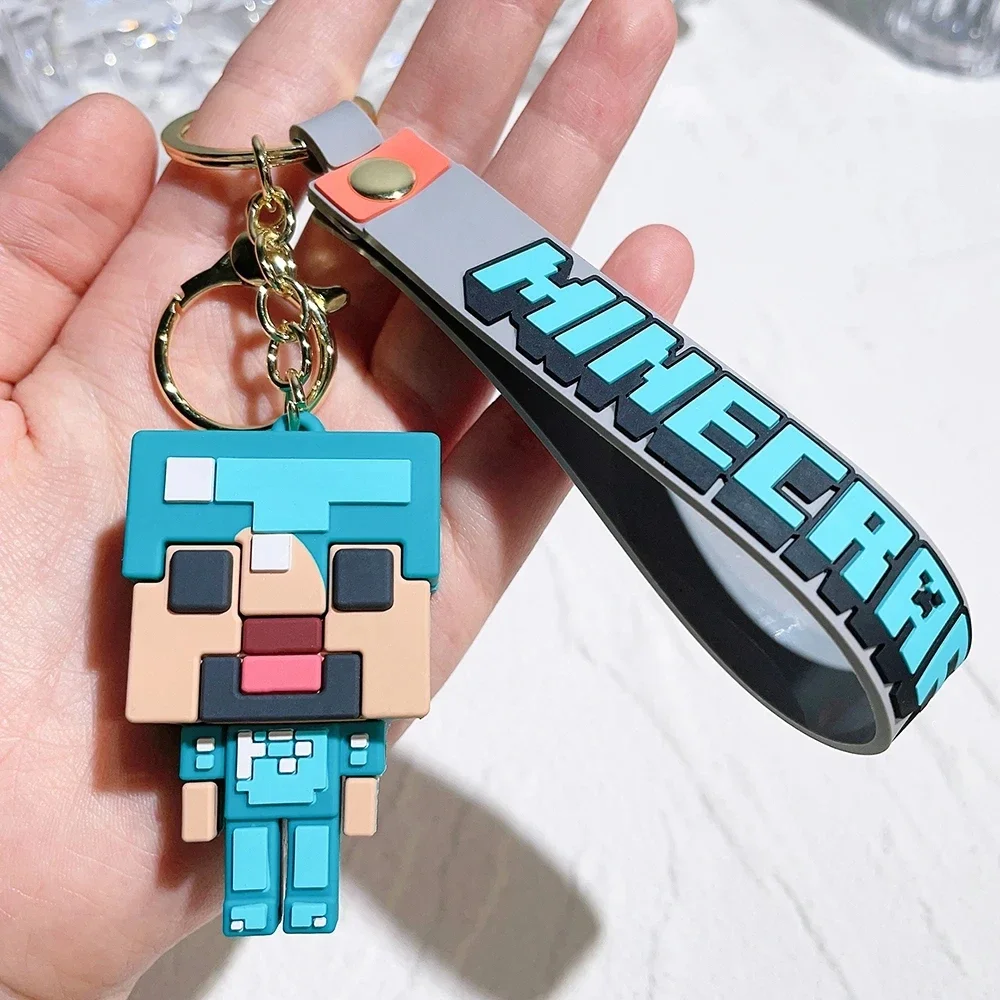 2024 Creativity My World 3D Sandbox Game Keychain Minecraft Couple Bag Pendant Cos Action Figure Ornaments Model Kids Gifts Toy