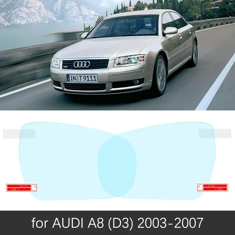 Full Cover Anti Fog Film Rearview Mirror Rainproof Anti-Fog Films For AUDI A8 D3 2003~2010 Clean Car Sticker Accessories