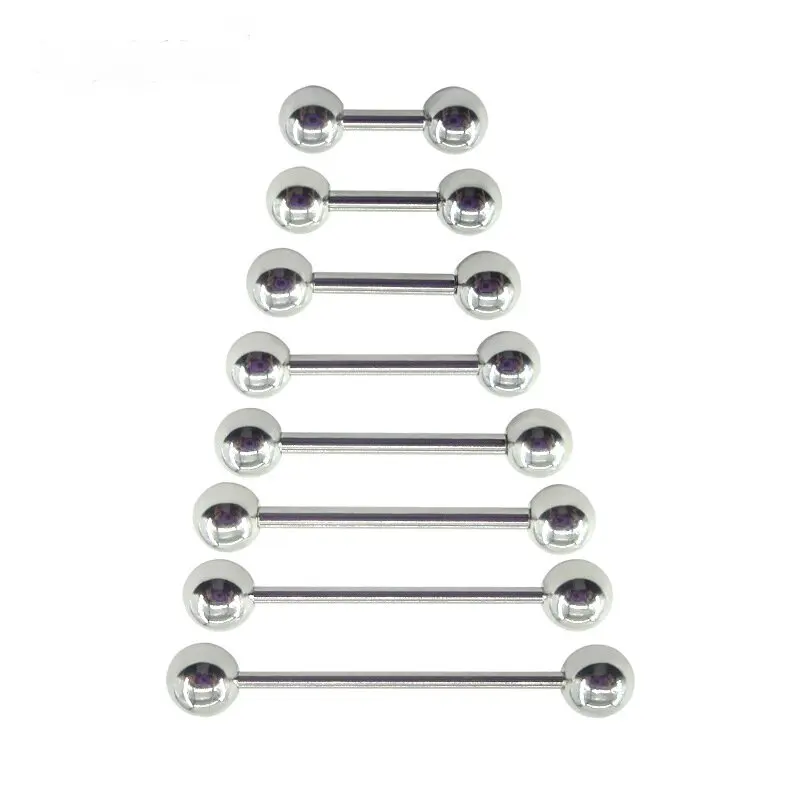 Tongue Barbell Straight - 2 pezzi 0.8mm in acciaio inox