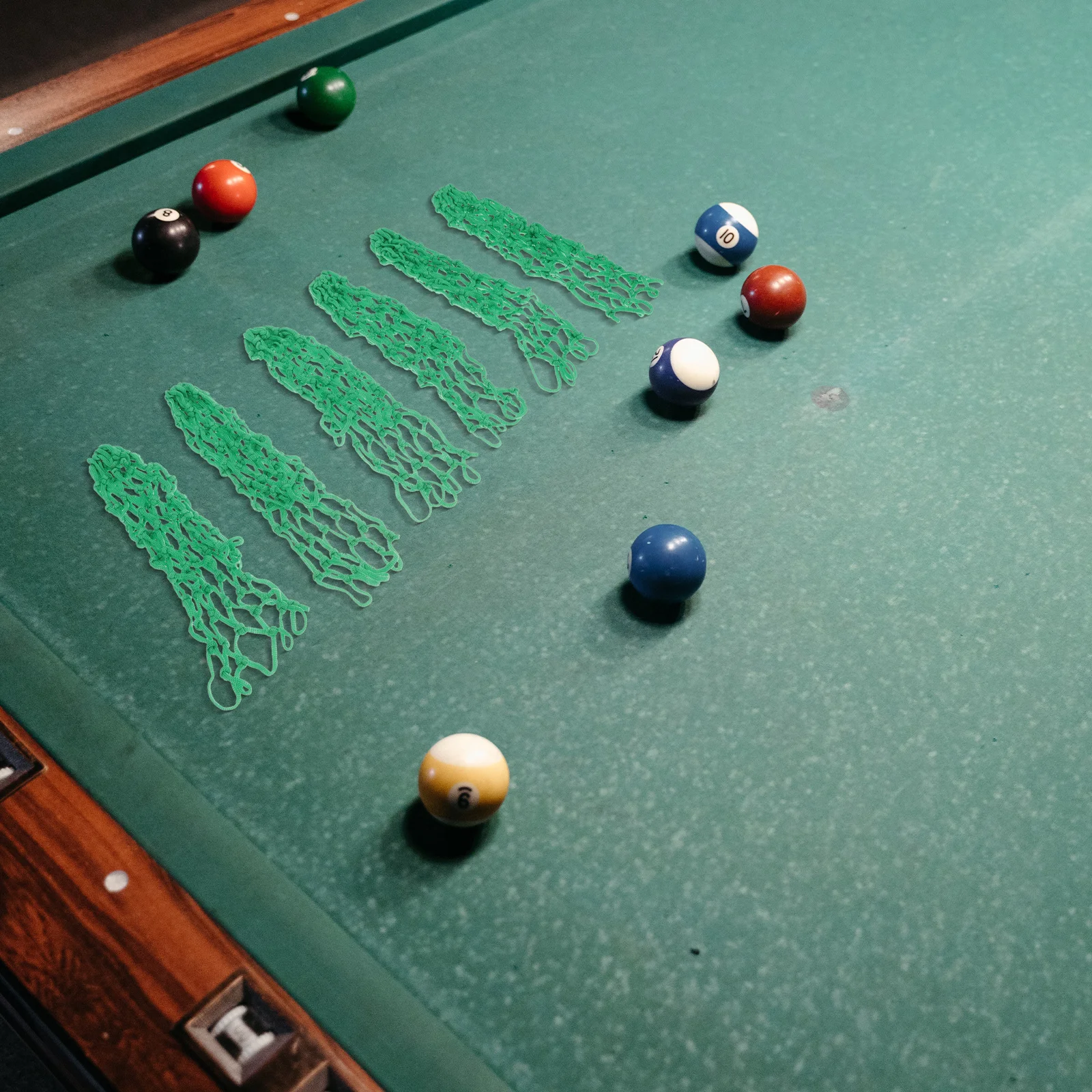 

6 Pcs Pool Table Net Bags Green Line Replacement Pockets Cloth Durable Storage Billiards Accessories Cotton Parts
