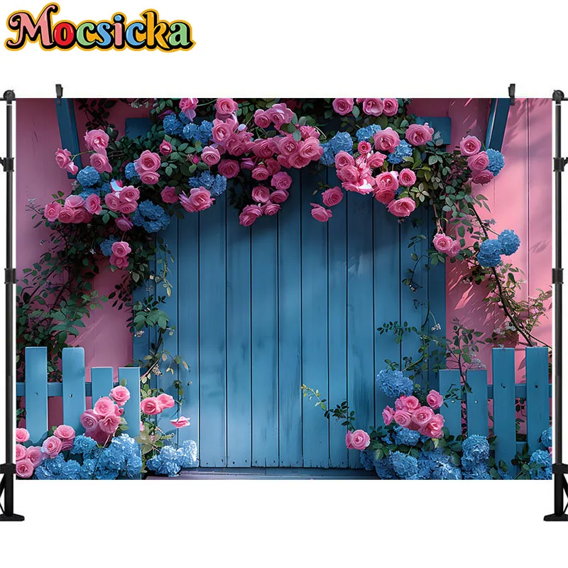 용수철 슬로우 샵 사진 배경, 정원 나무 보드 벽, 고상한 장식, 어린이 초상화, 스튜디오 배너용 배경