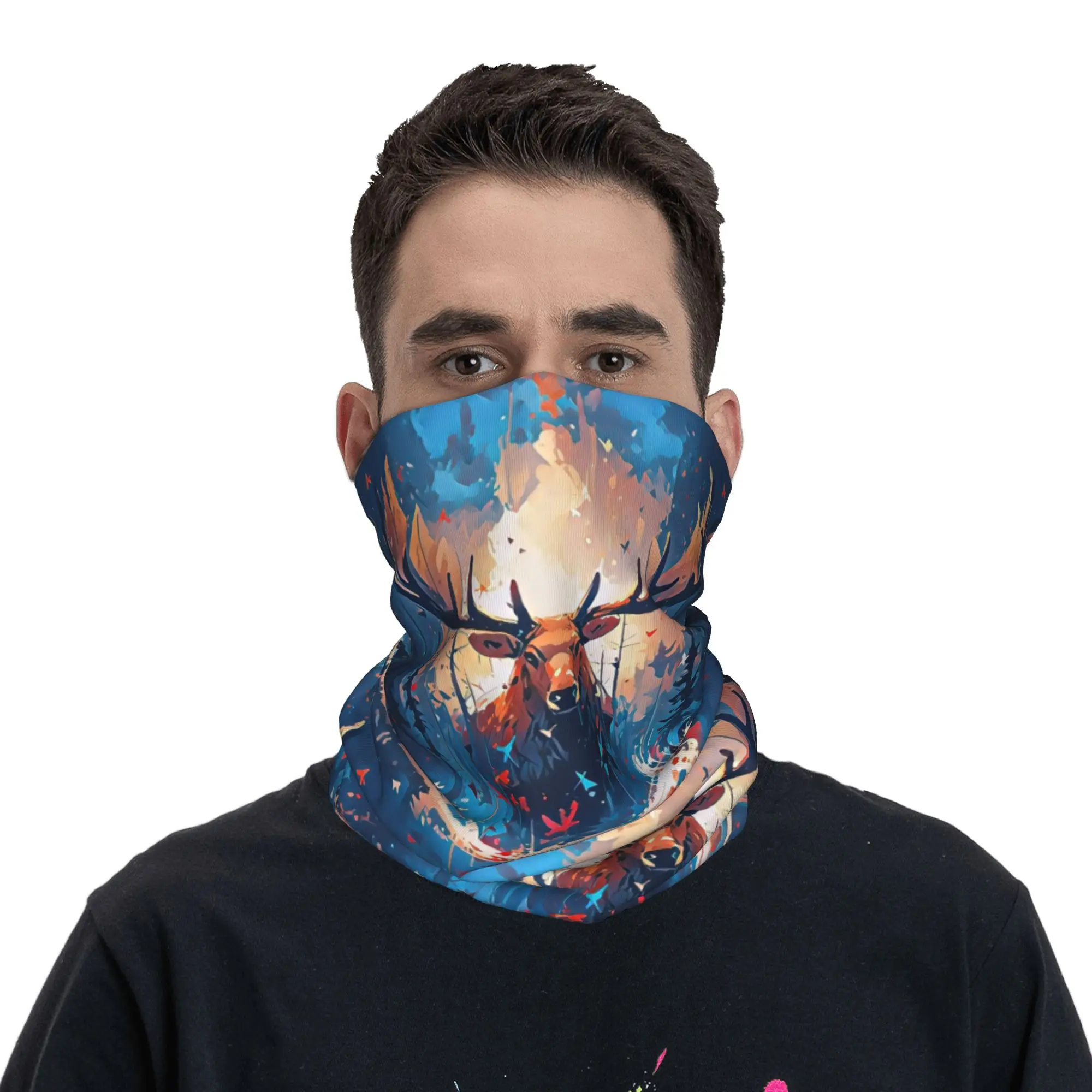 

Mystical Moose Deer Art Bandana Neck Cover Printed Mask Scarf Face Mask Outdoor Sports Unisex Adult Winter